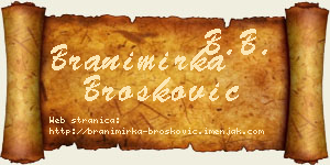 Branimirka Brošković vizit kartica